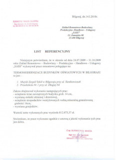 Referencja: Burmistrz Miasta Biłgoraj